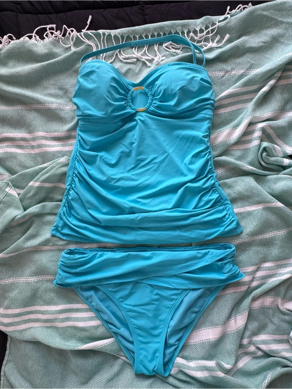 Bleu Rod Beattie Turquoise Fold-Over Bikini Bottom